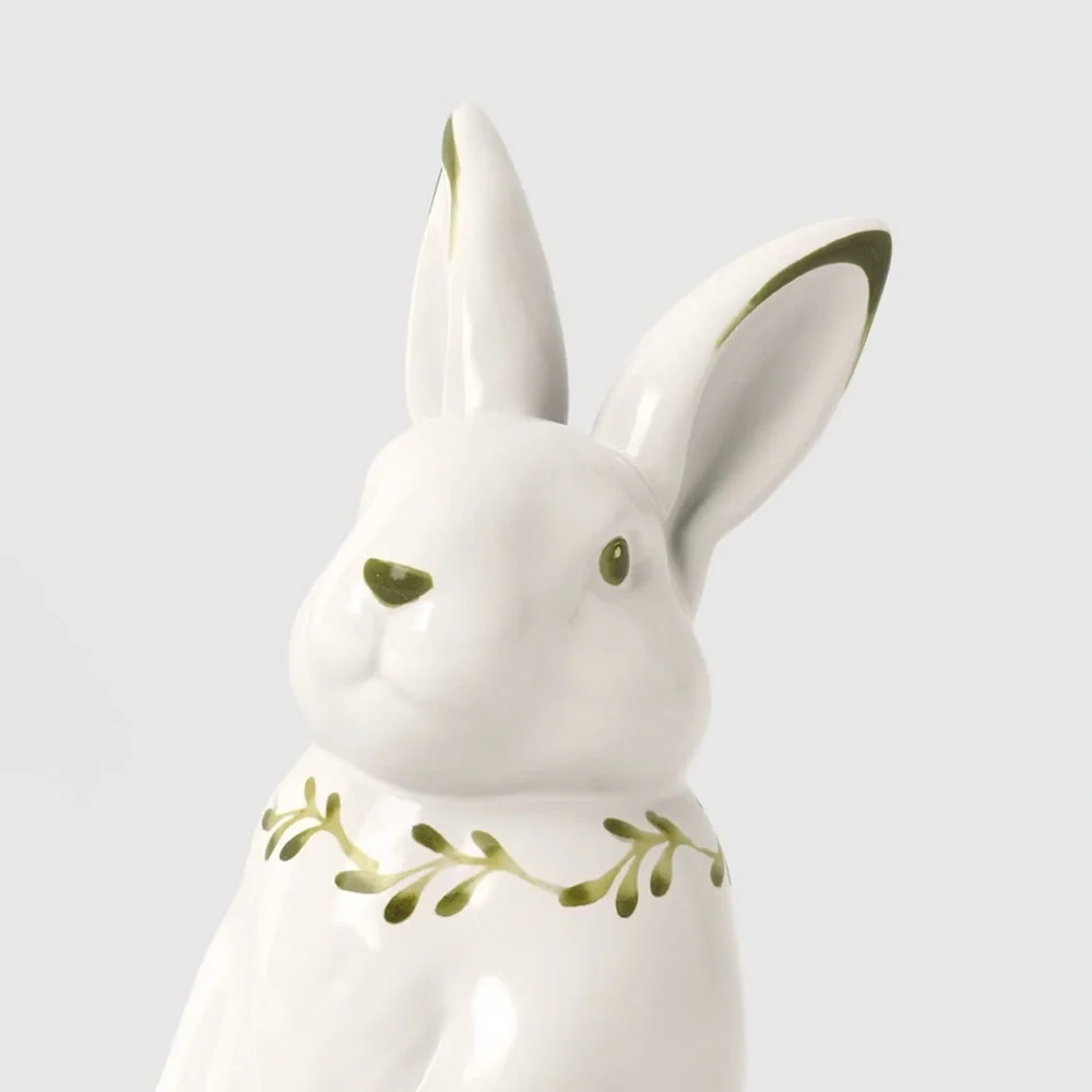 3pc Easter Painted Ceramic Sitting & Standing Bunny and Easter Egg- Threshold